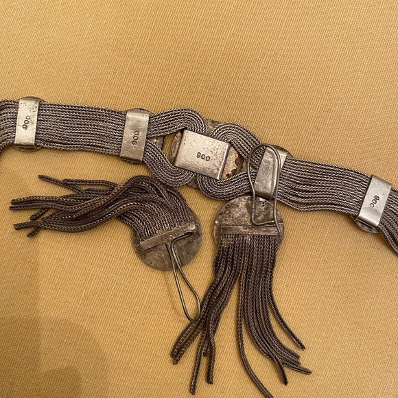 VTG I 900 Silver & Niello Bracelet & Earrings Set - Picture 4 of 16